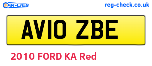AV10ZBE are the vehicle registration plates.