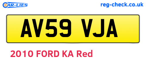 AV59VJA are the vehicle registration plates.
