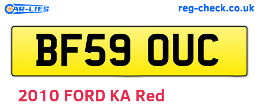 BF59OUC are the vehicle registration plates.