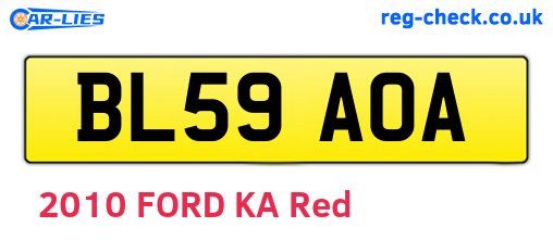 BL59AOA are the vehicle registration plates.