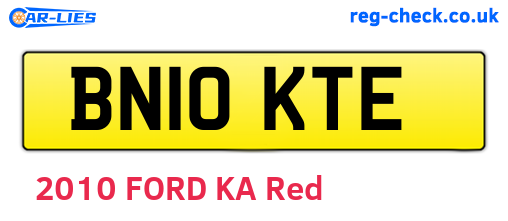 BN10KTE are the vehicle registration plates.
