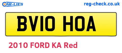 BV10HOA are the vehicle registration plates.