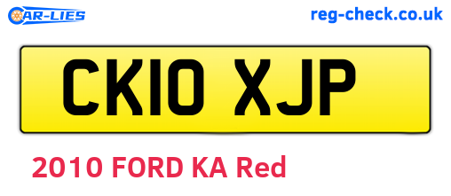 CK10XJP are the vehicle registration plates.