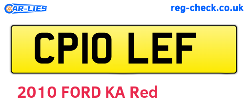 CP10LEF are the vehicle registration plates.