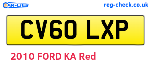 CV60LXP are the vehicle registration plates.