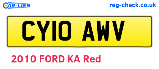 CY10AWV are the vehicle registration plates.