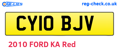 CY10BJV are the vehicle registration plates.