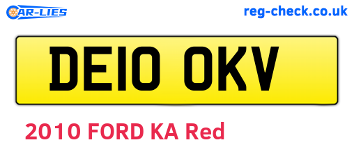 DE10OKV are the vehicle registration plates.