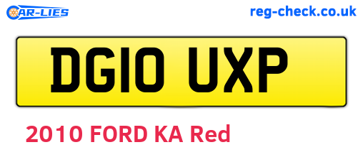 DG10UXP are the vehicle registration plates.