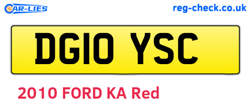 DG10YSC are the vehicle registration plates.