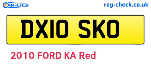 DX10SKO are the vehicle registration plates.