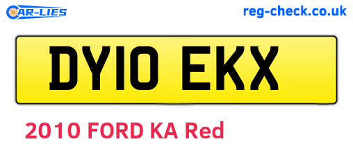DY10EKX are the vehicle registration plates.