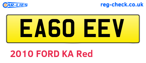 EA60EEV are the vehicle registration plates.