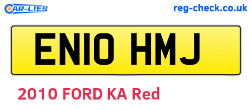 EN10HMJ are the vehicle registration plates.