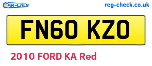 FN60KZO are the vehicle registration plates.
