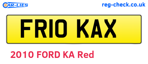FR10KAX are the vehicle registration plates.
