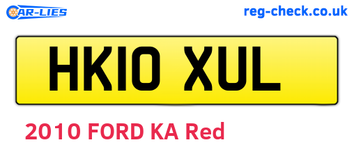 HK10XUL are the vehicle registration plates.