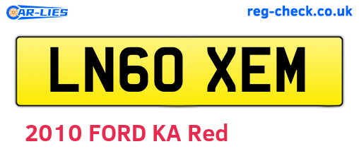 LN60XEM are the vehicle registration plates.