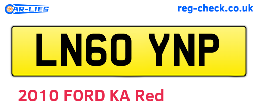 LN60YNP are the vehicle registration plates.