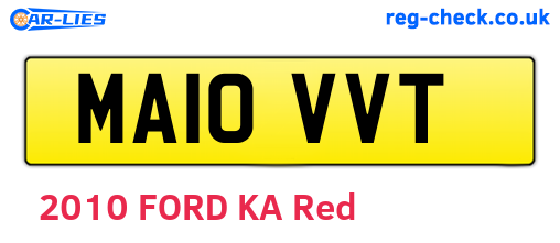 MA10VVT are the vehicle registration plates.