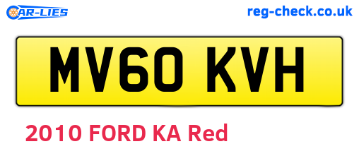 MV60KVH are the vehicle registration plates.