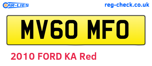 MV60MFO are the vehicle registration plates.