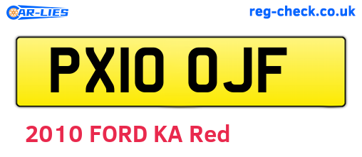 PX10OJF are the vehicle registration plates.