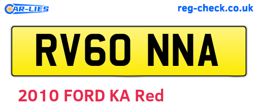 RV60NNA are the vehicle registration plates.