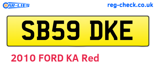 SB59DKE are the vehicle registration plates.