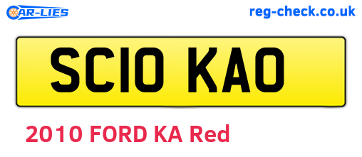 SC10KAO are the vehicle registration plates.