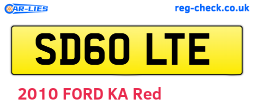 SD60LTE are the vehicle registration plates.