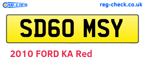 SD60MSY are the vehicle registration plates.