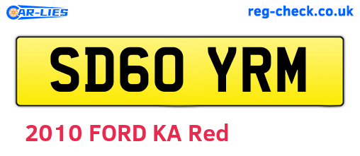 SD60YRM are the vehicle registration plates.