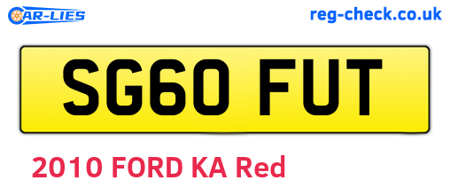 SG60FUT are the vehicle registration plates.