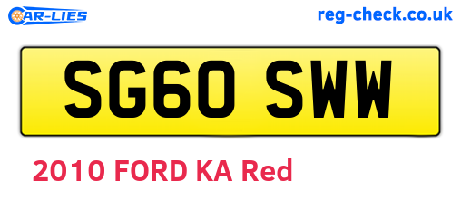 SG60SWW are the vehicle registration plates.