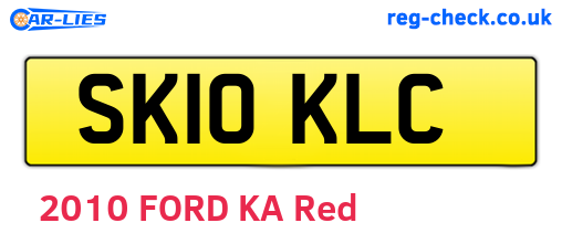 SK10KLC are the vehicle registration plates.