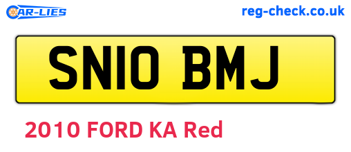 SN10BMJ are the vehicle registration plates.