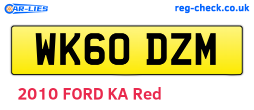 WK60DZM are the vehicle registration plates.