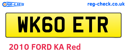WK60ETR are the vehicle registration plates.