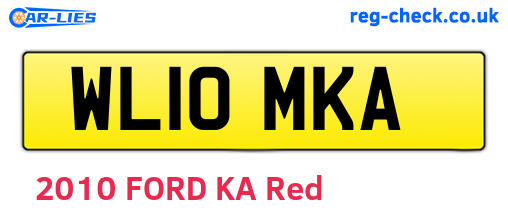 WL10MKA are the vehicle registration plates.