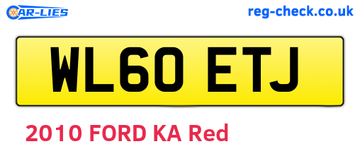 WL60ETJ are the vehicle registration plates.