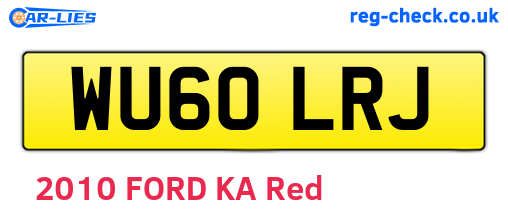 WU60LRJ are the vehicle registration plates.