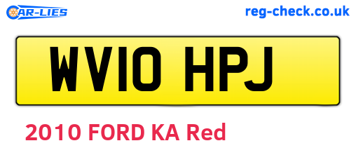 WV10HPJ are the vehicle registration plates.