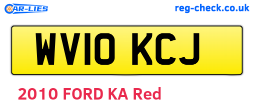 WV10KCJ are the vehicle registration plates.