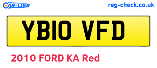 YB10VFD are the vehicle registration plates.