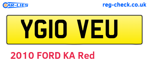 YG10VEU are the vehicle registration plates.