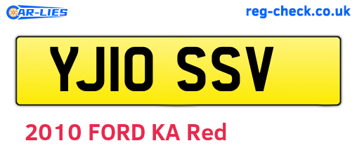 YJ10SSV are the vehicle registration plates.