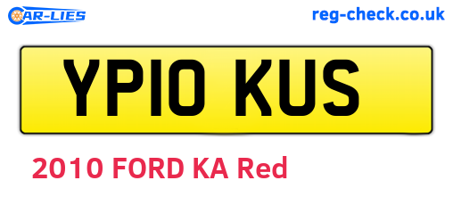 YP10KUS are the vehicle registration plates.