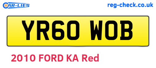YR60WOB are the vehicle registration plates.
