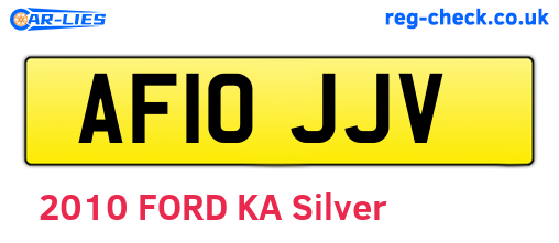 AF10JJV are the vehicle registration plates.